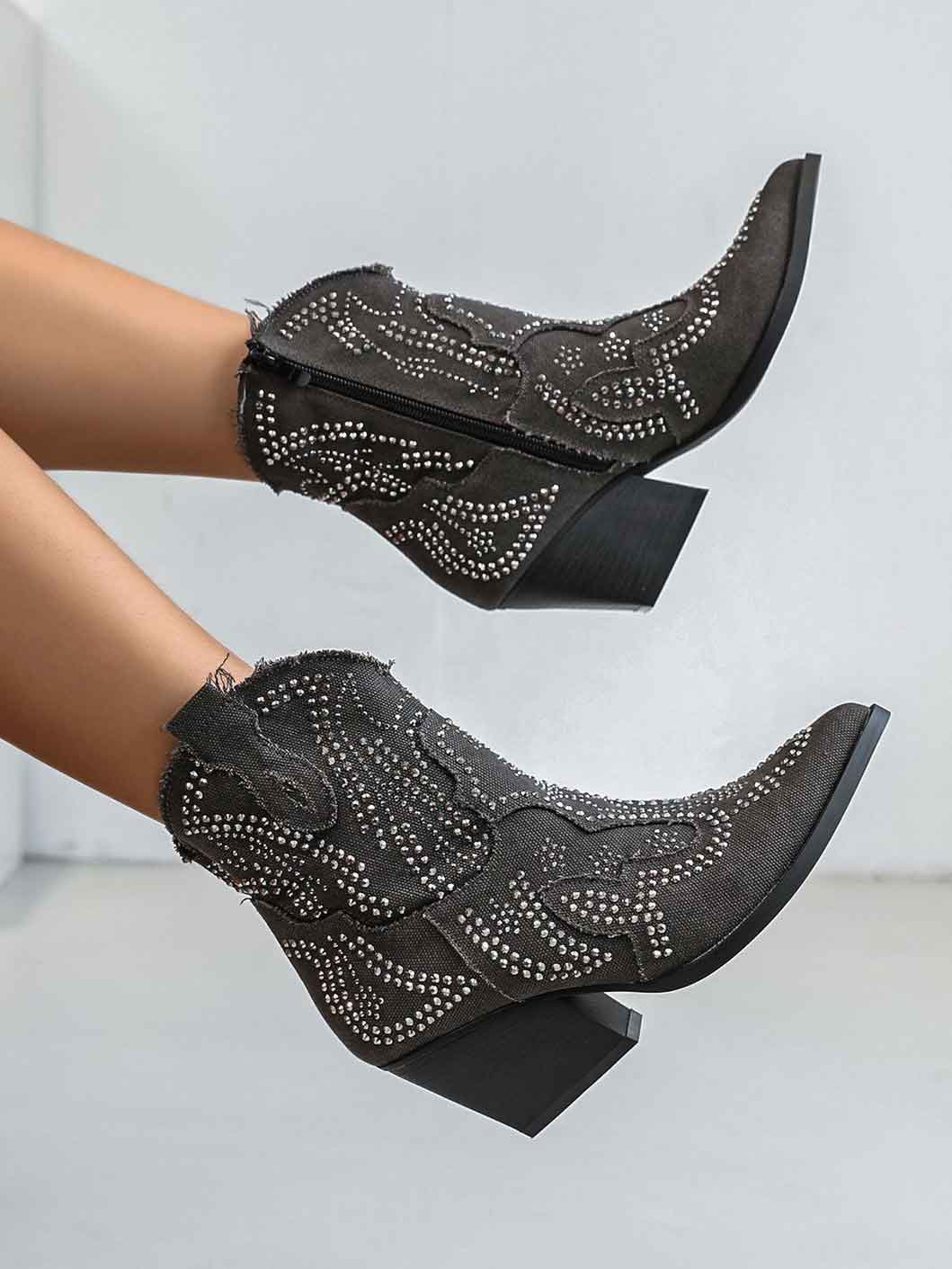 Cathrine - Cowboystøvler med similisten